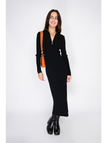 ASSUILI Kaschmir-Strickkleid in Schwarz