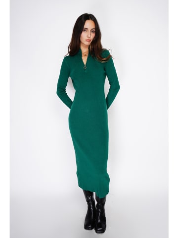 ASSUILI Kaschmir-Strickkleid in Dunkelgrün