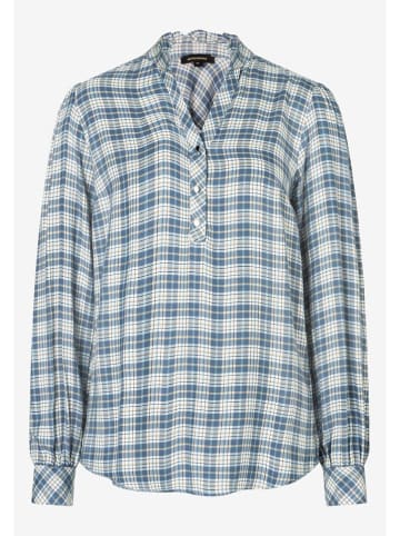 More & More Bluse in Blau/ Weiß