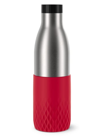 Emsa Bidon "Bludrop" w kolorze srebrno-ciemnoczerwonym - 700 ml