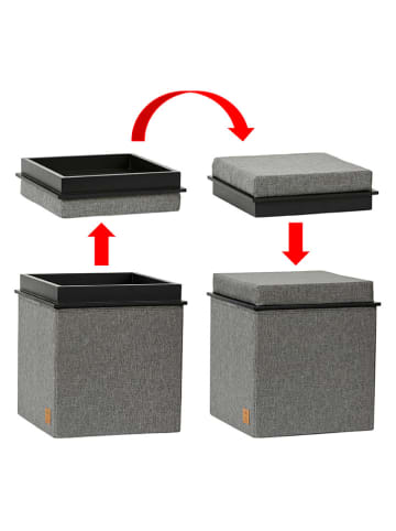 STORE IT Hocker "Premium" w kolorze antracytowym ze schowkiem - 37 x 40 x 37 cm