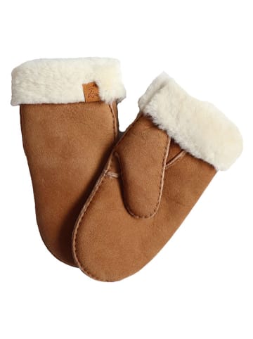 Kaiser Naturfellprodukte Lammfell-Fäustlinge in Hellbraun