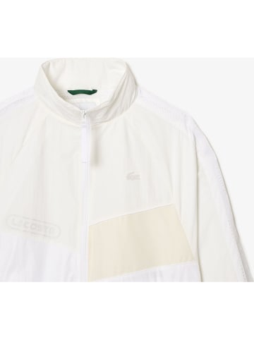 Lacoste Trainingsjacke in Weiß/ Sand