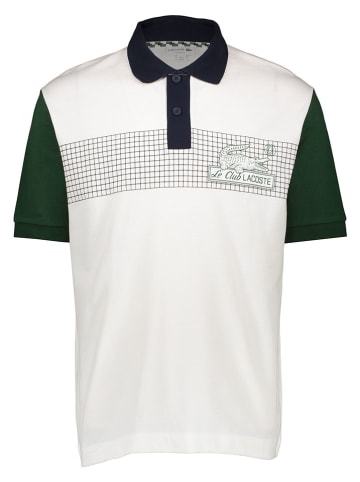 Lacoste Poloshirt wit/donkerblauw/groen