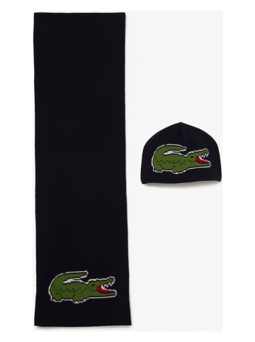 Lacoste 2-delige set: muts & sjaal zwart