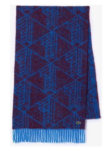 Lacoste Wollen sjaal blauw/bordeaux