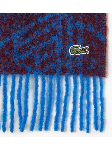 Lacoste Wollen sjaal blauw/bordeaux