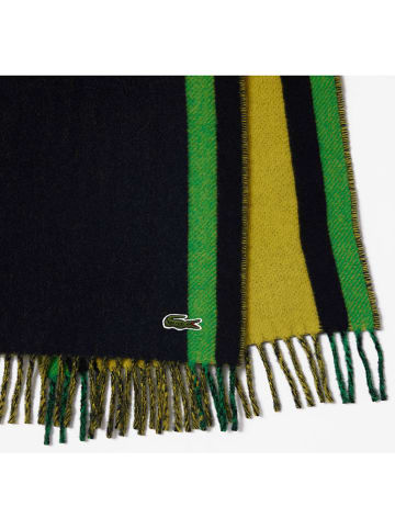 Lacoste Wollen sjaal zwart/groen/geel