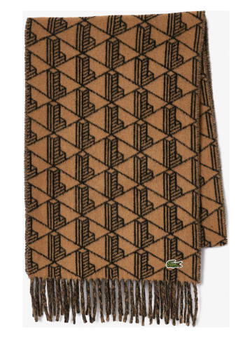 Lacoste Wollen sjaal lichtbruin/zwart