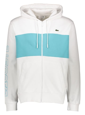 Lacoste Sweatvest wit/turquoise