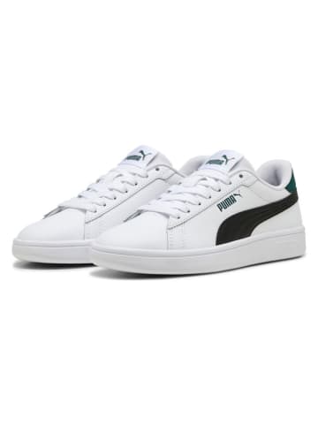 Puma Leder-Sneakers "Puma Smash 3.0 L" in Weiß/ Schwarz/ Grün