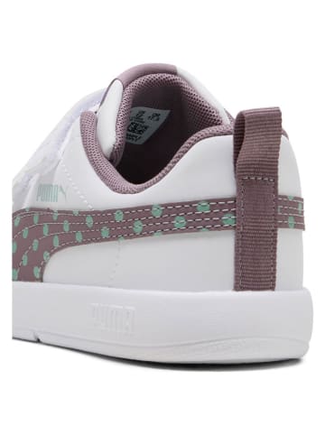 Puma Sneakersy "Courtflex V3 Dotty" w kolorze biało-fioletowo-miętowym