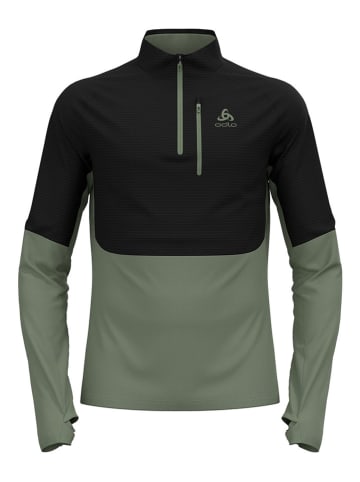 Odlo Fleecepullover "Descent" in Grün/ Schwarz
