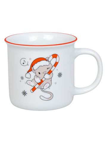 Könitz Kubek jumbo "Lovely Cats" w kolorze biało-czerwonym - 380 ml