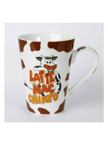 Könitz Jumbotasse ''Mister Latte'' in Braun/ Weiß - 400 ml