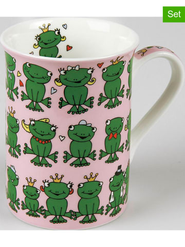 Könitz 2-delige set: koffiekoppen "Frösche" lichtroze/groen - 330 ml