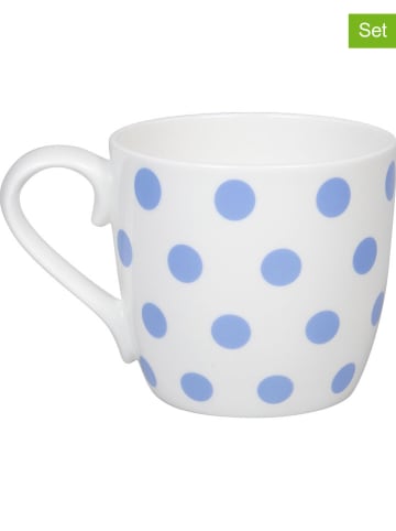 Könitz 2-delige set: mokken "Dots" wit/blauw - 425 ml