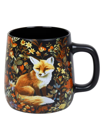 Könitz Kubek jumbo "Forest Wildlife - Fox" w kolorze czarnym ze wzorem - 390 ml