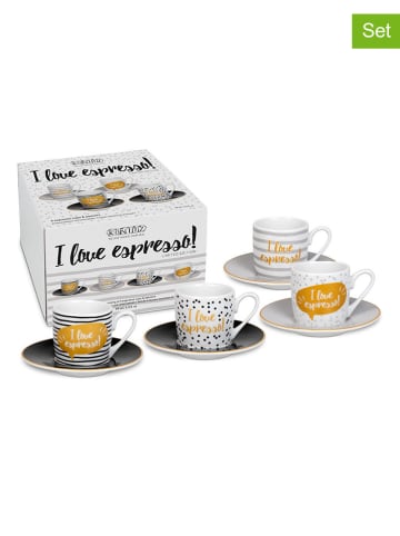 Könitz 4-delige set: espressokoppen "Love Espresso" meerkleurig - 85 ml