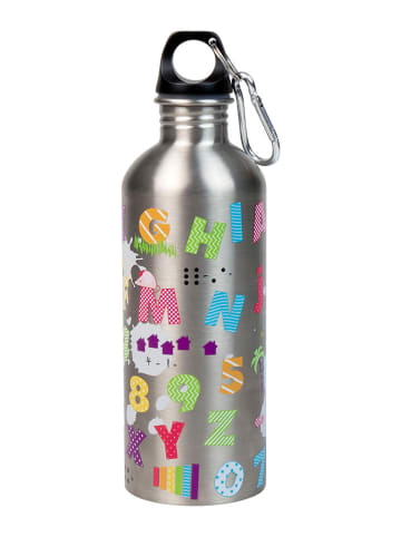 Könitz Bidon "ABC" w kolorze srebrnym ze wzorem - 600 ml