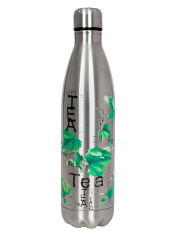 Könitz Trinkflasche ''Tea Collage'' in Silber/ Grün - 750 ml