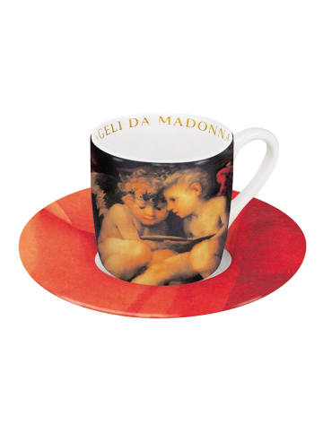 Könitz Tasse "Madonna con Bambino" in Rot/ Beige - 85 ml