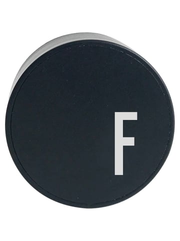 Design Letters Ladestecker "My Charger - F" in Schwarz - Ø 4,5 cm