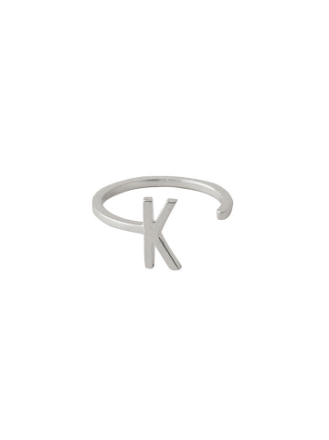 Design Letters Silber-Ring "K"