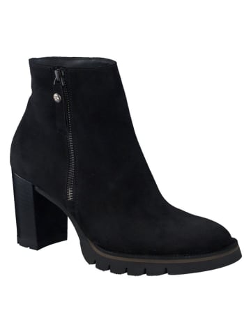 Paul Green Leder-Stiefeletten in Schwarz