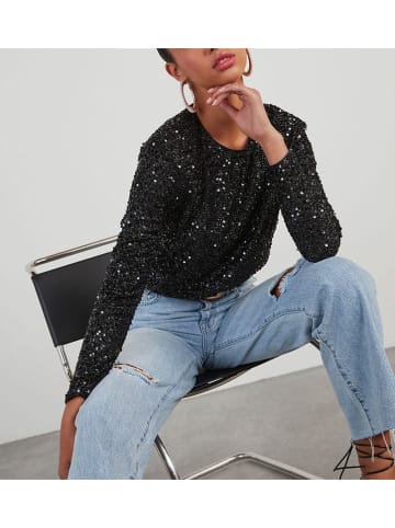 Milan Kiss Paillettenbluse in Schwarz