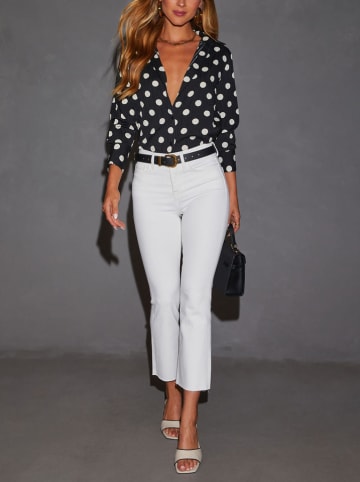 Milan Kiss Bluse in Schwarz/ Weiß