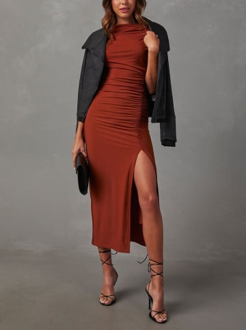 Milan Kiss Jurk bruinrood