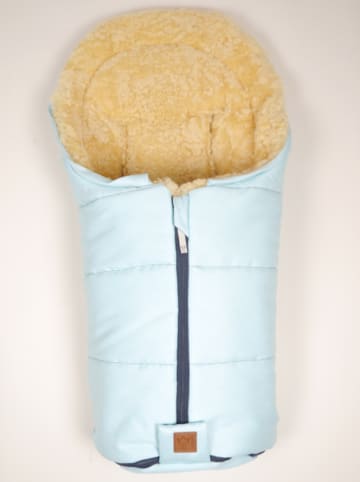 Kaiser Naturfellprodukte Śpiworek wełniany "Channy" w kolorze błękitnym - 80 x 37 cm