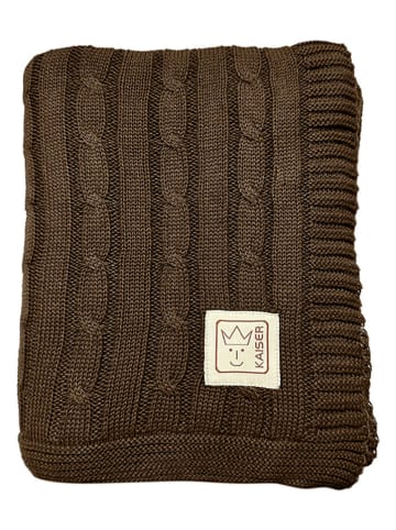 Kaiser Naturfellprodukte Babydecke "Cable Knitt" in Braun - (L)100 x (B)80 cm