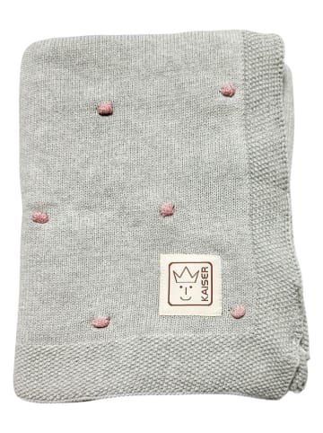 Kaiser Naturfellprodukte Kocyk dzianinowy "Knots" w kolorze szarym - 80 x 100 cm