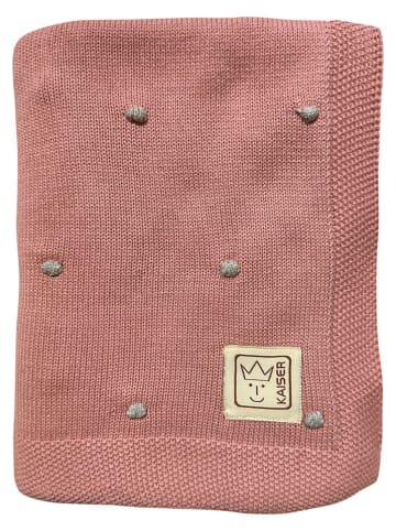 Kaiser Naturfellprodukte Kocyk dzianinowy "Knots" w kolorze jasnoróżowym - 80 x 100 cm