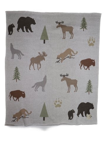 Kaiser Naturfellprodukte Kocyk niemowlęcy "Jungle safari" w kolorze szarym - 80 x 100 cm