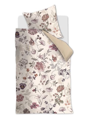 Beddinghouse Satin-Bettwäsche-Set "Camille" in Weiß/ Lila/ Beige