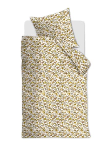 Beddinghouse Komplet pościeli "Tess" w kolorze musztardowo-białym z kory