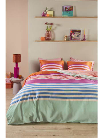 Oilily Komplet pościeli satynowej "Carly" w kolorze jasnoróżowym ze wzorem