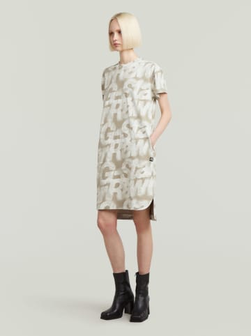G-Star Kleid in Beige/ Weiß