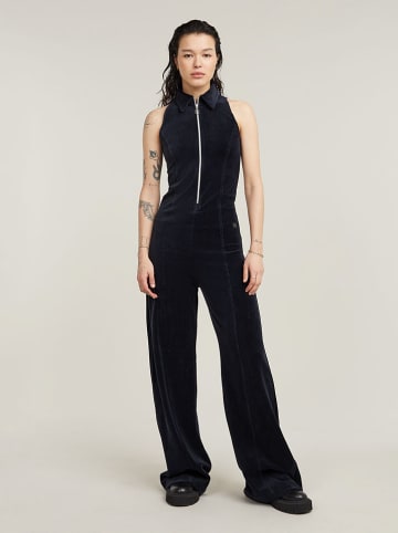 G-Star Fluwelen jumpsuit donkerblauw
