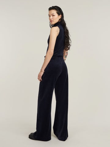 G-Star Fluwelen jumpsuit donkerblauw