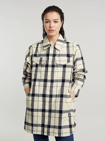 G-Star Hemdjacke in Creme/ Dunkelblau