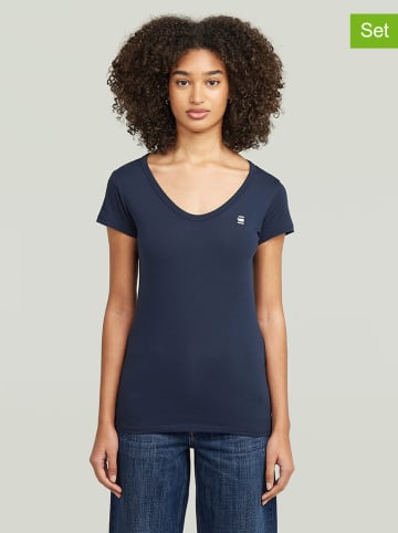 G-Star 2-delige set: shirts wit/donkerblauw