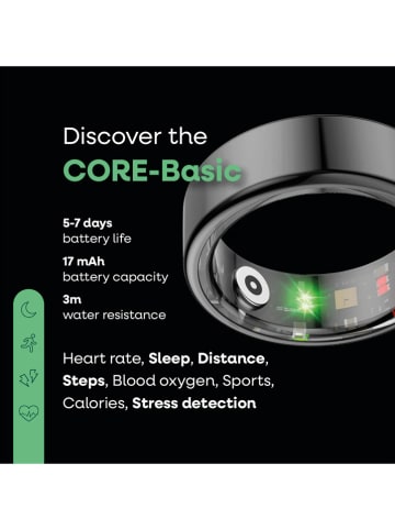 Nolatr Smart-Ring "Core Basic" in Schwarz