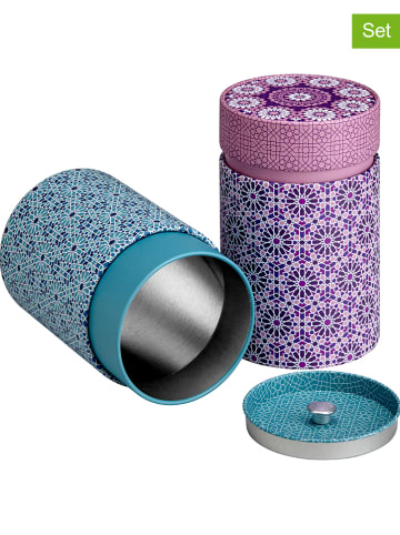 Eigenart 2er-Set: Teedosen "Andalusia" in Rosa/ Hellblau - 150 g