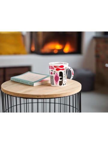 Eigenart Teetasse "Malaga" in Weiß/ Schwarz/ Rot - 500 ml