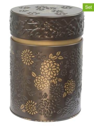 Eigenart 2er-Set: Teedosen "Yumiko" in Braun/ Gold - 500 g