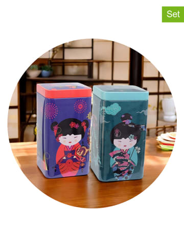 Eigenart 2er-Set: Teedosen "Sweet Little Geisha" in Pink/ Orange - 500 g